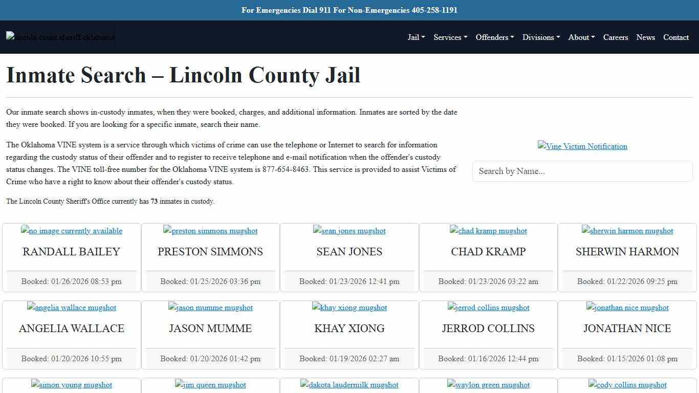 Inmate Search Lincoln County Sheriff's Office